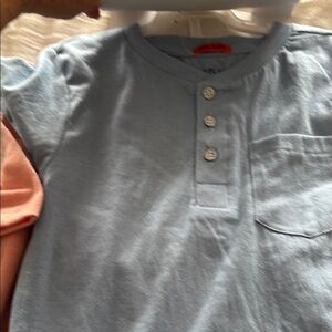 Free Planet Peach and blue  Short Sleeve Tee with Palm Tree Design with shorts